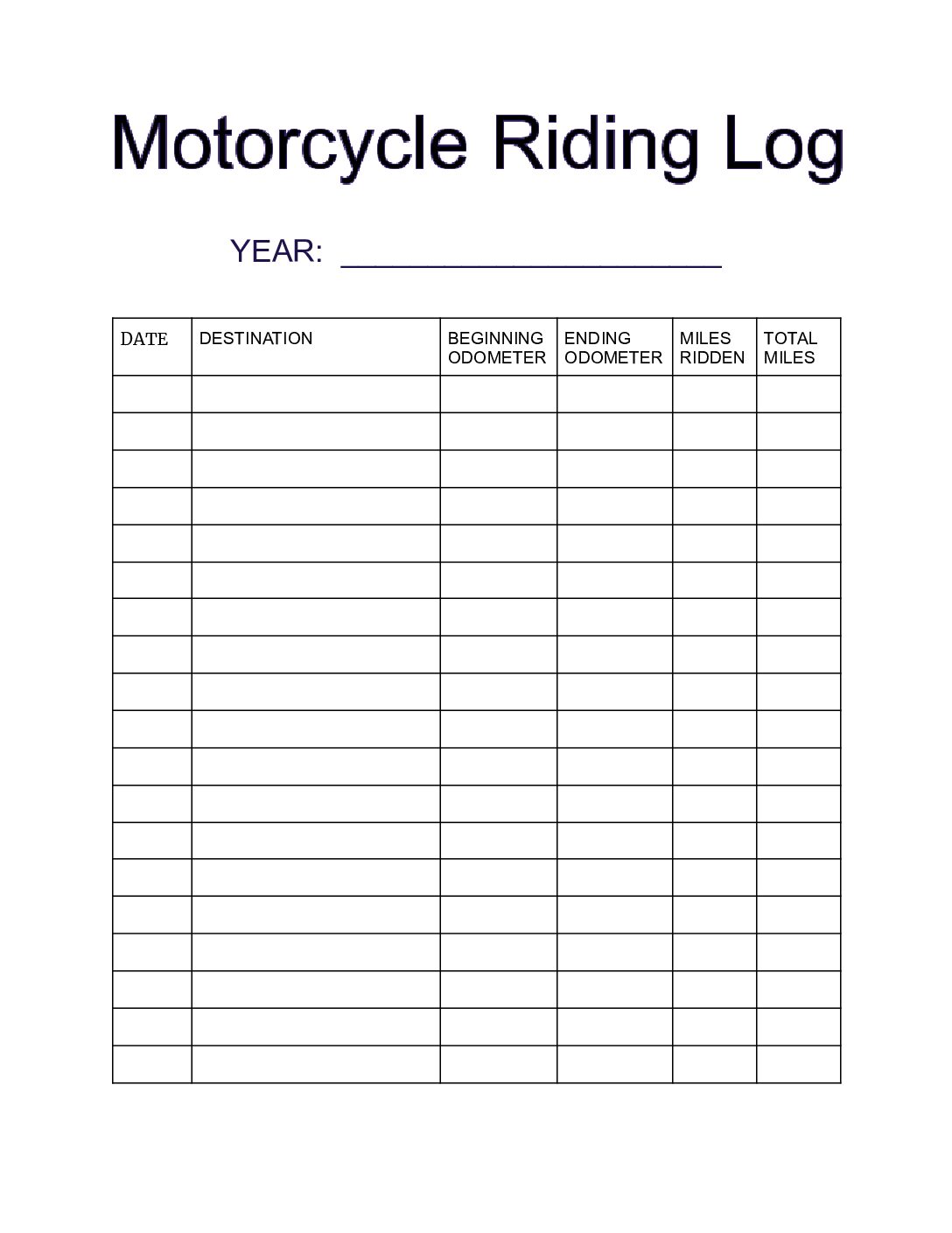 Motorcycle Trip & Maintenance Log - Image 2