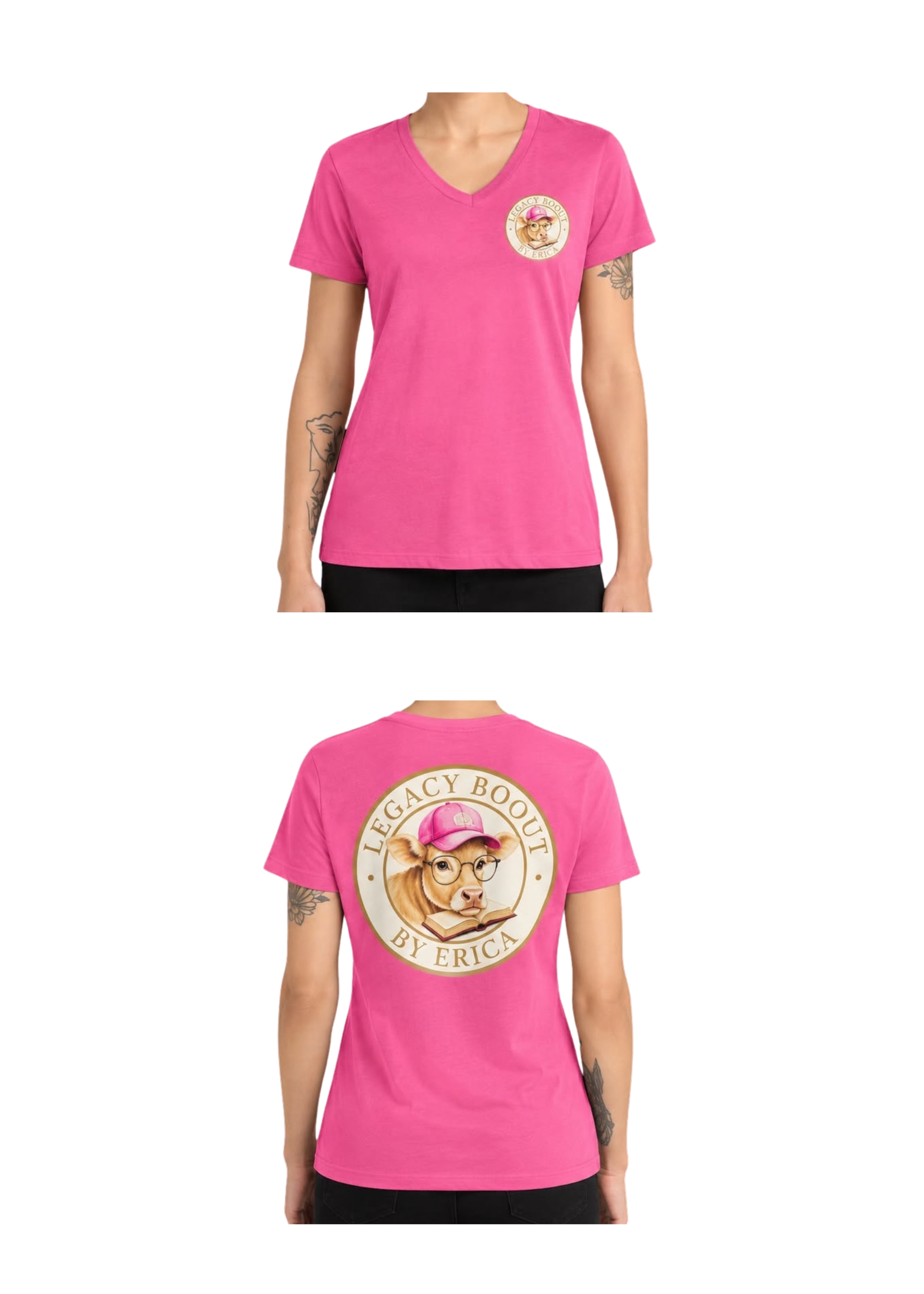 Women's Fitted V-Neck T-Shirt - Image 3