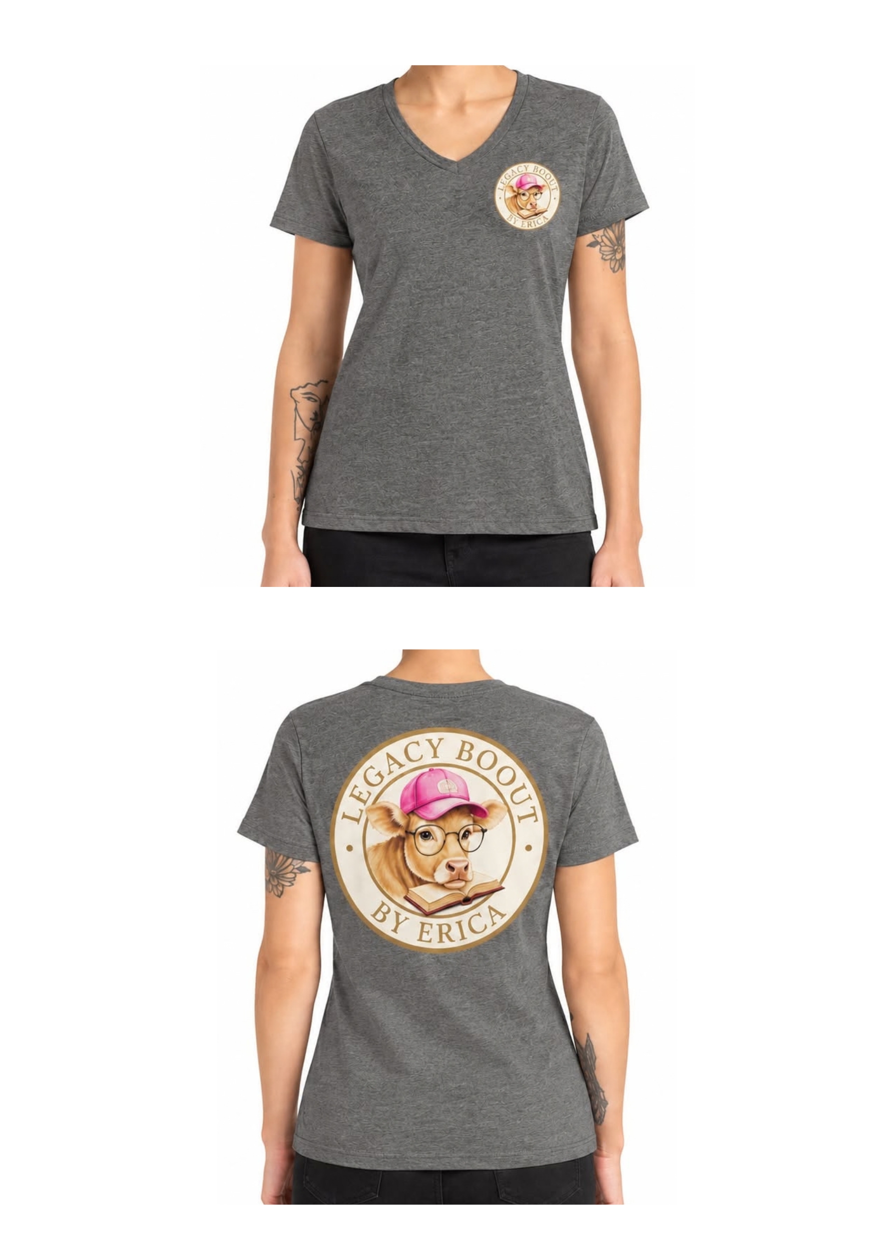 Women's Fitted V-Neck T-Shirt - Image 2